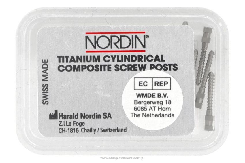 Wkłady koronowo-korzeniowe tytanowe Nordin 6 szt.