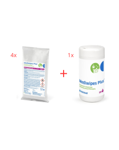 4 op. chusteczek Mediwipes uzupełnienia + box gratis