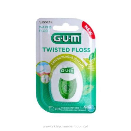 GUM Sunstar Twisted Floss 3500 Nić dentystyczna woskowana 30 metrów