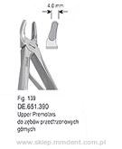 Kleszcze do zębów przedtrzonowych górnych